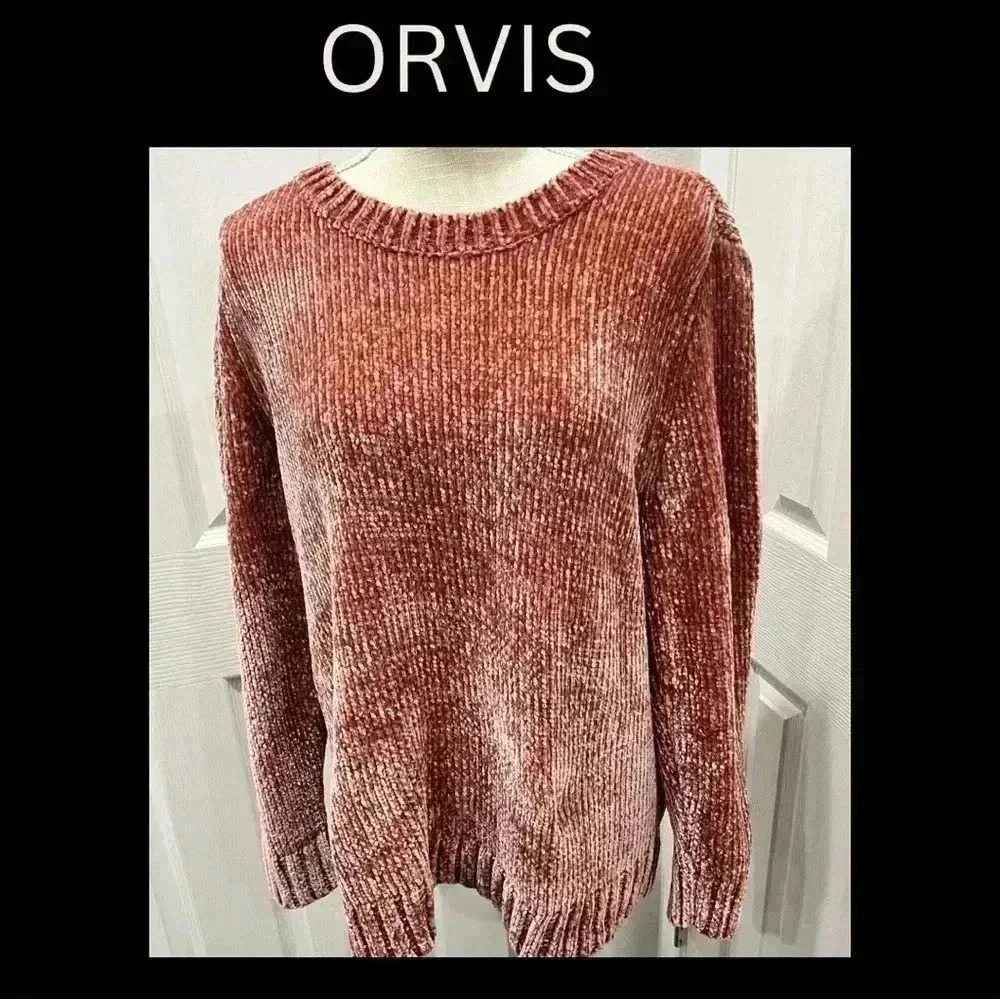 ORVIS CHENILLE SWEATER EUC Like new size L warm winter wear cozy